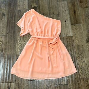 Women’s Pink Lily Asymmetrical Peach Dress Sz S
